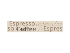 Bricoflor Küchenbordüre in Beige und Braun Kaffee Tapeten Bordüre Selbstklebend Vlies Tapetenborte mit Vinyl Schriftzug für Cafe und Küche