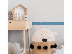 Bricoflor Kinderzimmer Bordüre mit Wolken und Sonne Hellblaue Bordüre für Babyzimmer Von Jungen und Mädchen Kinder Tapeten Bordüre 5 Cm Breit* Tapezierzubehör