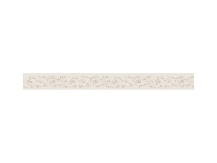 Bricoflor Landhaus Tapetenbordüre Selbstklebend Blümchen Tapeten Bordüre Ideal für Bad und Küche im Landhausstil Vlies Tapetenborte in Weiß und Gold* Bordüren