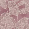 Bricoflor Malve Tapete mit Blätter Muster Skandinavische Vliestapete in Leinenoptik Tapete in Mauve für Wohnzimmer* Tapetenmuster