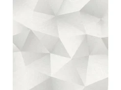 Bricoflor Metallic Vliestapete Geometrisch Weiße Tapete mit Dreieck Design in 3D Optik Grafische Mustertapete in Weiß Grau für Büro und Schlafzimmer