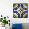 Bricoflor Mosaik Leinwand Bild Orientalisches Wandbild In Dunkelblau Und Gelb Boho Leinwand Bild In Fliesenoptik Ideal Für Küche Und Schlafzimmer* Wanddekoration