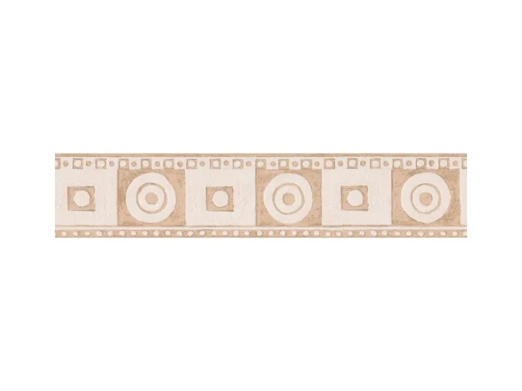 Bricoflor Naturstein Tapeten Bordüre für Küche und Badezimmer Mediterrane Tapetenbordüre aus Vlies und Vinyl Beige Tapetenborte in Mosaik Optik