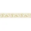 Bricoflor Ornament Bordüre Selbstklebend Tapetenbordüre in Weiß und Gold für Schlafzimmer und Badezimmer Vlies Tapetenborte im Barock Stil