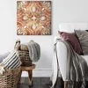 Bricoflor Ornament Leinwand Bild Vintage Wandbild Im Orientalischen Stil Für Wohnzimmer Terracotta Leinwandbild In Marokkanischer Mosaik Optik* Mosaik