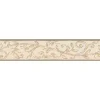 Bricoflor Papier Tapetenbordüre für Küche Mediterrane Bordüre mit Ornament Vinyl Wandbordüre im Landhausstil in Beige und Gold