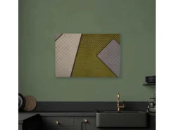 Bricoflor Pop Art Leinwand Bild Im Grafik Stil Modernes Wandbild Mit Geometrischem Muster In Grün Und Grau Grafikdesign Leinwandbild Für Büro* Wanddekoration