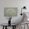 Bricoflor Pusteblume Leinwand Bild In Betonoptik Modernes Wandbild Mit Grafik Motiv Leinwandbild Ideal In Grau Grün Für Büro Und Schlafzimmer* Wanddekoration