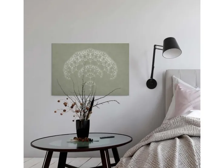 Bricoflor Pusteblume Leinwand Bild In Betonoptik Modernes Wandbild Mit Grafik Motiv Leinwandbild Ideal In Grau Grün Für Büro Und Schlafzimmer* Wanddekoration