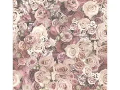 Bricoflor Rosen Tapete in Rosa Vintage Blumentapete im Shabby Chic Ideal für Schlafzimmer Romantische Rosentapete in Altrosa und Creme* Dekorative Tapeten