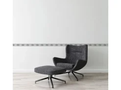 Bricoflor Rosen Tapeten Bordüre Selbstklebende Tapetenbordüre in Schwarz und Weiß Florale Tapetenborte Ideal für Schlafzimmer und Wohnzimmer* Bordüren