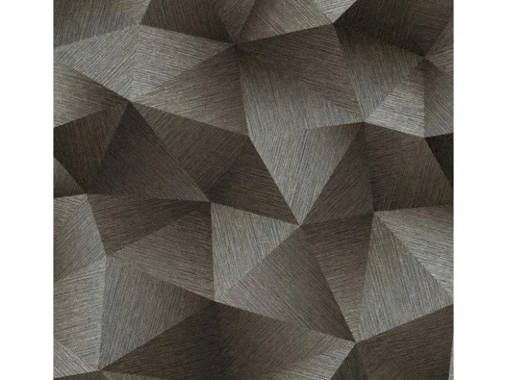 Bricoflor Schwarze Tapete Grafisches Muster Metallic Vliestapete mit Dreieck Muster Vlies Mustertapete Geometrisch Ideal für Büro und Wohnzimmer* Tapetenmuster