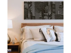 Bricoflor Schwarze Tapete Selbstklebend Modernes Tapeten Panel Ideal für Schlafzimmer und Küche Wolkenkratzer Vliestapete mit Vinyl* Tapetenmuster