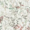 Bricoflor Schwedische Tapete mit Blumen in Weiß Grün Rot Vintage Blumentapete Skandinavisch Ideal für Wohnzimmer und Bad