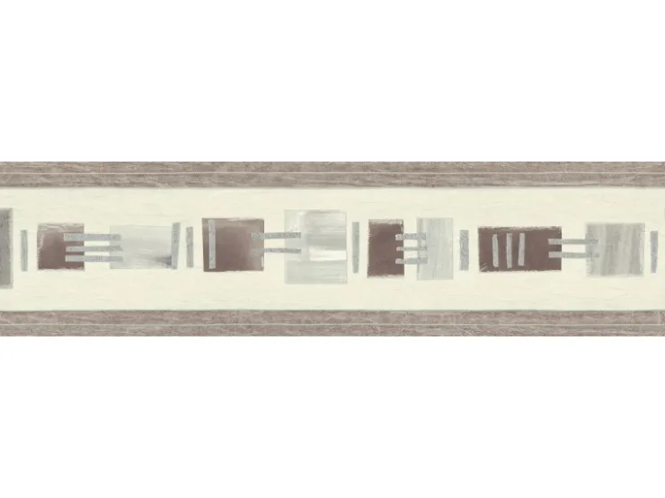 Bricoflor Selbstklebende Tapetenbordüre in Grau und Braun Moderne Bordüre in Taupe für Küche und Wohnzimmer Vlies Tapetenborte mit Vinyl* Bordüren