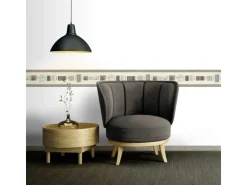 Bricoflor Selbstklebende Tapetenbordüre in Grau und Braun Moderne Bordüre in Taupe für Küche und Wohnzimmer Vlies Tapetenborte mit Vinyl* Bordüren