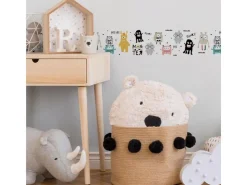 Bricoflor Selbstklebende Bordüre für Kinderzimmer Monster Tapete in Bunt Ideal für Jungen und Mädchen Tapetenbordüre aus Vlies für Kinder* Klebefolien|Bordüren