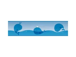 Bricoflor Selbstklebende Bordüre für Kinderzimmer Babyzimmer Tapete Wale Blau Tapetenbordüre Maritim Ideal für Jungen und Mädchen