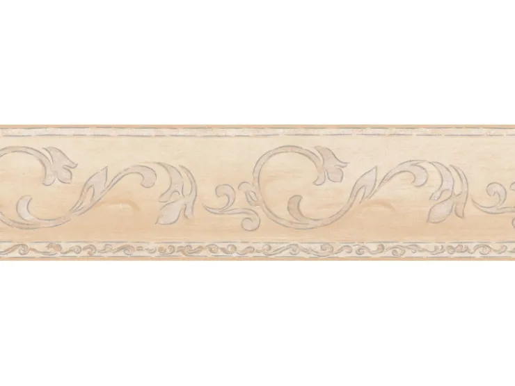 Bricoflor Selbstklebende Bordüre für Küche im Landhausstil Beige Tapetenbordüre im Mediterranen Stil Ornament Wand Bordüre aus Vlies und Vinyl* Bordüren