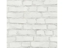 Bricoflor Steinoptik Tapete Weiß Steinmauer Vliestapete Modern Ideal für Schlafzimmer und Flur Weiße Vlies Steintapete in Mauer Optik mit Vinyl