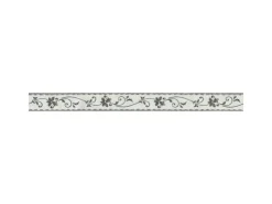 Bricoflor Tapete Französische Lilie Blumen Tapetenbordüre in Schwarz Weiß Ideal für Badezimmer und Küche Vintage Wand Bordüre Selbstklebend* Bordüren