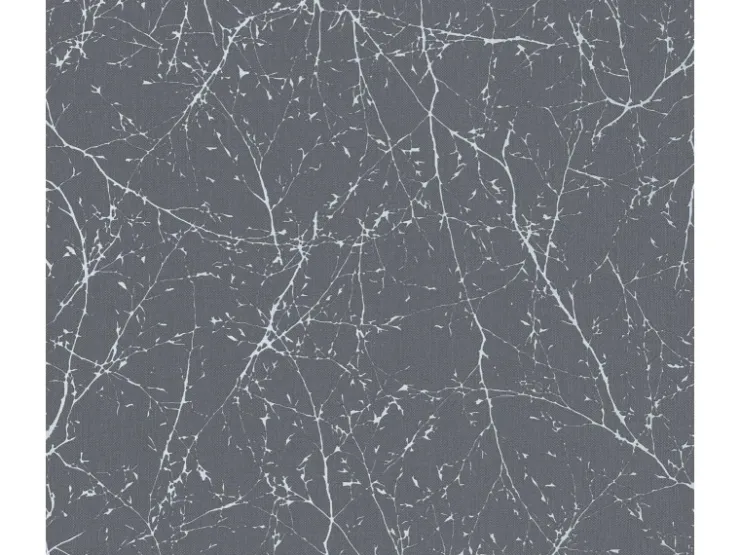 Bricoflor Tapete Grau mit Ästen Vliestapete in anthrazit Silber mit Metallic Effekt Vlies Mustertapete mit Bäumen für Schlafzimmer