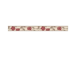 Bricoflor Tapetenbordüre mit Blumen für Schlafzimmer und Esszimmer Selbstklebende Bordüre in Rot und Beige Schmale Tapetenborte aus Vlies und Vinyl