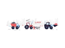 Bricoflor Traktor Tapete als Bordüre für Kinderzimmer Kinder Bordüre Selbstklebend mit Trecker Vlies Kindertapete Ideal für Jungenzimmer