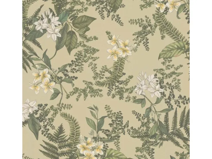 Bricoflor Vintage Blumentapete Im Landhausstil Grüne Tapete Mit Blumen Florale Vliestapete Im Botanik Look Für Schlafzimmer* Dekorative Tapeten