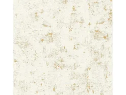 Bricoflor Vintage Tapete in Weiß und Gold Putzoptik Tapete im Shabby Chic Abwaschbare Vinyl Vliestapete für Badezimmer und Flur