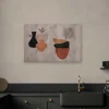 Bricoflor Wandbild Afrikanisch Leinwandbild Mit Vase In Beige Terracotta Modernes Bild In Lehmoptik 120 X 80 Cm Ideal Für Küche* Vasen|Wanddekoration