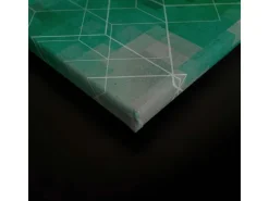Bricoflor Wandbild Grün Abstrakt Für Wohnzimmer Und Büro Leinwandbild Geometrisch Mit Pixeln In 90 X 60 Cm Deko Bild Farbverlauf