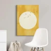 Bricoflor Wandbild Mit Kreis In Gelb Und Weiß Leinwand Bild Im Asiatischen Stil Vogel Bild Auf Leinwand Für Schlaf Und Wohnzimmer Im Mid Century Stil