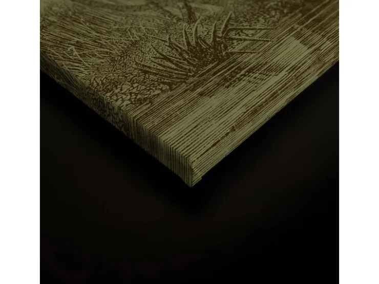 Bricoflor Wandbild Regenwald Wohnzimmer Bild Olivgrün Leinwand Dschungel Motiv Im Vintage Stil 90 X 60 Cm Quer