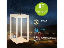 Brilo LED Laterne Luca Touch Dimmbar IP44 Spritzwassergeschützt