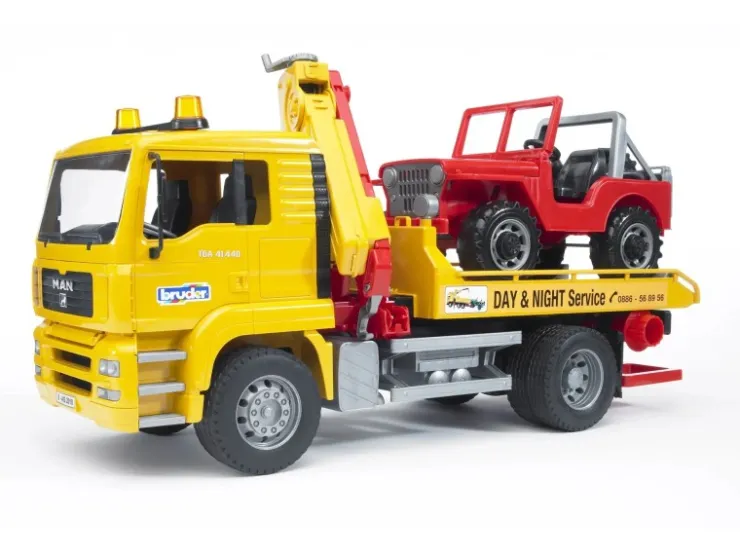 Bruder Spielzeug MAN TGA Abschlepp-LKW mit Geländewagen* Geschenkartikel