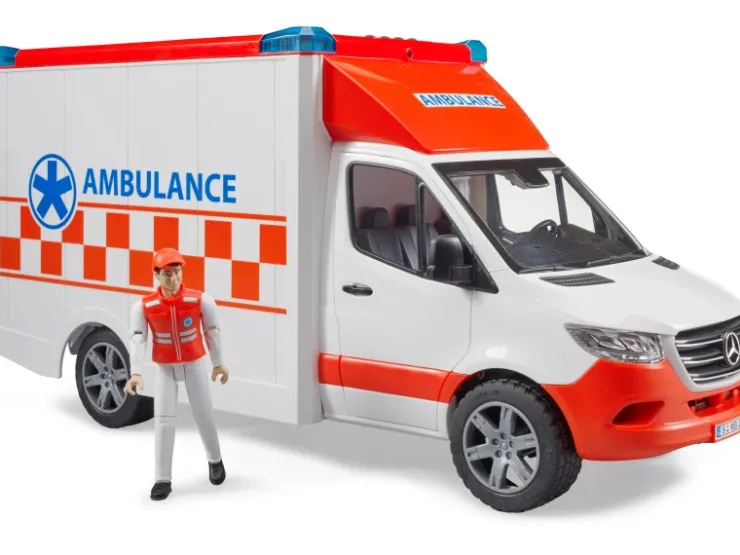 Bruder Spielzeug MB Sprinter Ambulanz mit Fahrer, Licht und Sound* Geschenkartikel