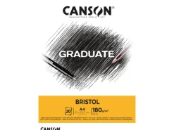 CANSON Graduate Bristol Papier sehr glatt A4 Hellweiß 20 Blatt