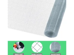 CCLIFE Hühnerzaun Geflügelnetz 6.3mm Maschenweite 50cm Höhe 5m Länge Verzinkt Silber* Kleintierbedarf