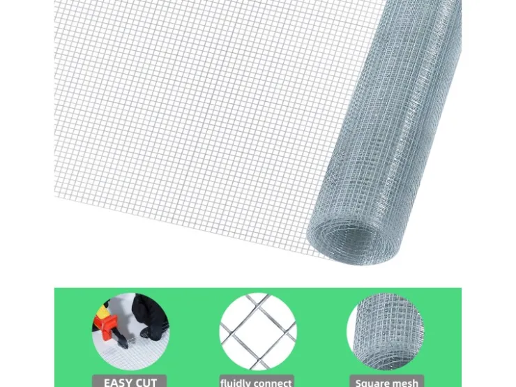 CCLIFE Hühnerzaun Geflügelnetz 6.3mm Maschenweite 50cm Höhe 5m Länge Verzinkt Silber* Kleintierbedarf
