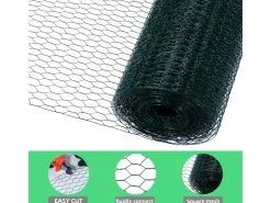 CCLIFE Hühnerzaun Geflügelnetz 25mm Maschenweite 100cm Höhe 50m Länge PVC-Beschichtet* Kleintierbedarf