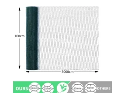 CCLIFE Hühnerzaun Geflügelnetz 45mm Maschenweite 100cm Höhe 50m Länge PVC-Beschichtet* Kleintierbedarf