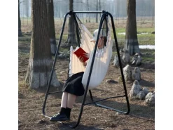 CCLIFE Hängesessel mit Gestell Kissen Hängeschaukel Hängestuhl Bis 100kg Indoor Outdoor Garten