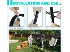 CCLIFE Hängesessel mit Gestell Kissen Hängeschaukel Hängestuhl Bis 100kg Indoor Outdoor Garten