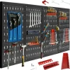 CCLIFE Werkzeugwand Lochwand 4 tlg Inkl. 52-Teiligem Metall Werkzeuglochwand Vier Teile 160 x 60 x 2 cm Erweiterbar Zubehör Wandregal* Wandregale