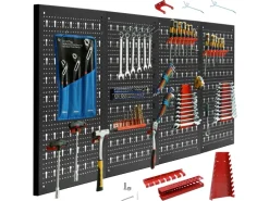 CCLIFE Werkzeugwand Lochwand 4 tlg Inkl. 52-Teiligem Metall Werkzeuglochwand Vier Teile 160 x 60 x 2 cm Erweiterbar Zubehör Wandregal* Wandregale