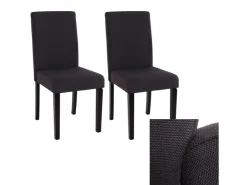 CHEFGASTRO Esszimmerstuhl 2er-Set Klassisch & Zeitlos 90x43x56cm Sitzhöhe 45cm Textil Dunkle Beine