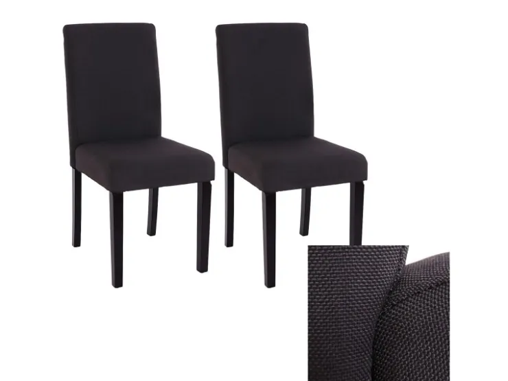 CHEFGASTRO Esszimmerstuhl 2er-Set Klassisch & Zeitlos 90x43x56cm Sitzhöhe 45cm Textil Dunkle Beine