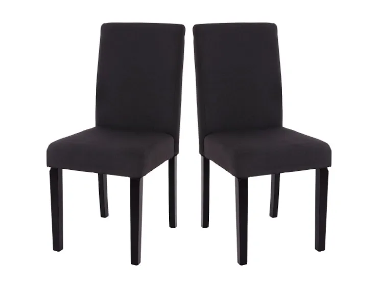 CHEFGASTRO Esszimmerstuhl 2er-Set Klassisch & Zeitlos 90x43x56cm Sitzhöhe 45cm Textil Dunkle Beine