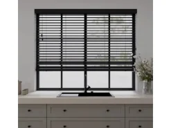 Cocoon Home Concepts Holz Jalousien 220 x 175 50mm Lamellen Schwarz